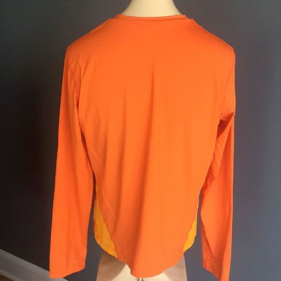 Nike orange color block compression style top, M - Picture 4 of 5